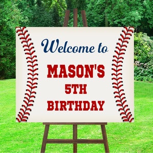 Baseball Party Sign, Baseball Party, Baseball Birthday, Sports Party, Sports Birthday, Sports Poster