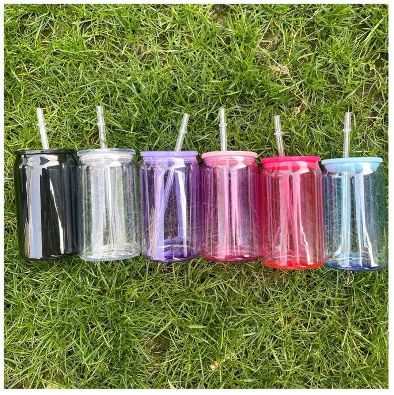 Wholesale Bulk 16oz Plastic Acrylic Blank, Plastic Can Tumbler With Lid