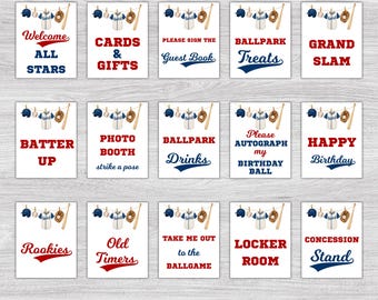 Baseball Party Signs: Printable Birthday Decorations