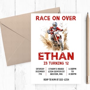 Dirt Bike Birthday Invitation: Motocross Party