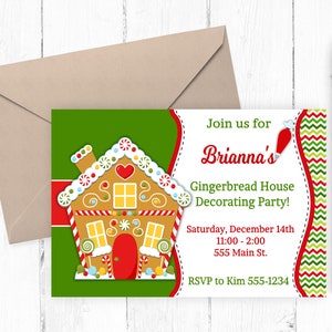 Gingerbread Decorating Party Invitation: Christmas Holiday