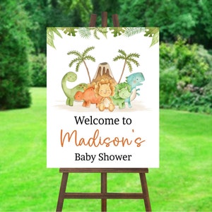 Dinosaur Baby Shower Welcome Sign, Dinosaur Shower Sign, Dinosaur Sign