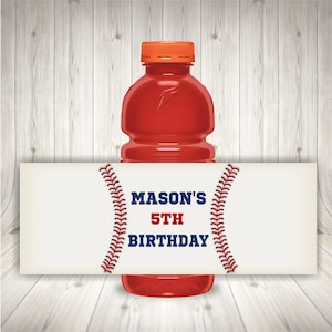 Baseball Sports Drink Label, Baseball Party, Baseball Birthday, Baseball Birthday Label