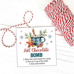 Christmas Hot Chocolate Bomb Tags,  Hot Cocoa Bomb Tag, Hot Chocolate Bomb Tags, Hot Cocoa Bomb