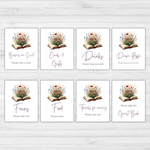 Storybook Baby Shower Signs: Book Theme Decorations
