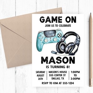 Video Game Party Invitation, Video Game Party,  Video Game Birthday, Gaming Birthday Invitation, Gaming Party