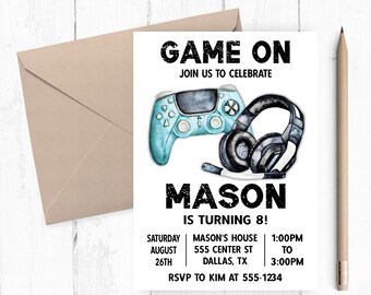 Convite de Aniversário de Videogame: Festa Gamer