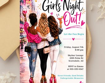 Girls Night Out Invitation, Adult Girls Night Invite, Girls Party Invitation, Ladies Night Out