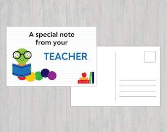 Mail for Students, Postcard for Students , Note From Teacher, Happy Mail from Teacher, Teacher Postcards, Bookworm