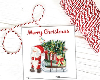 Merry Christmas Santa Tags, Santa Christmas Tags , Christmas Gift Tags, Gift Tags