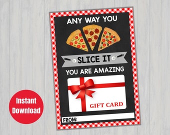 Pizza Gift Card Holder,  Gift Card Holder, Gift Card Printable, Birthday Gift Card, Pizza Gift Card, Teacher Gift