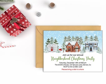 Neighborhood Christmas Party Invitations