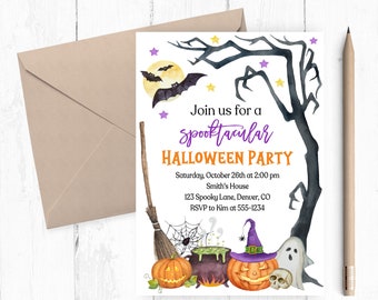 Halloween Spooktacular Party Invitations, Halloween Party Invite, Halloween Invitation