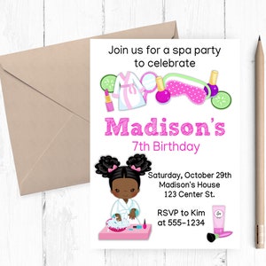 Girls Spa Birthday Party Invitation: Manicure Pedicure
