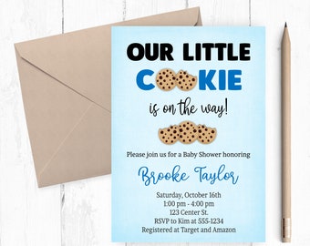 Cookie Baby Shower Invitation: Chocolate Chip Theme