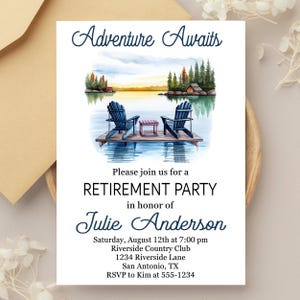 Lake Retirement Party Invitation: Adventure Awaits