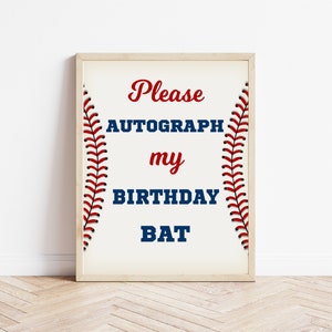 Baseball Birthday Autograph Sign: Party Decoration