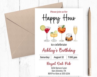 Cocktail Party Invitation: Happy Hour Birthday