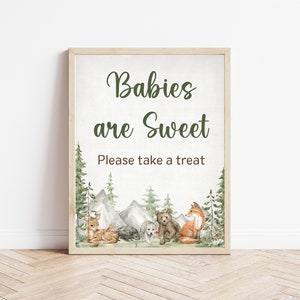 Woodland Baby Shower Sign: Babies Are Sweet Printable