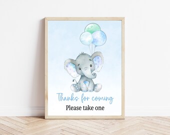 Elephant Baby Shower Sign: Thanks For Coming Printable