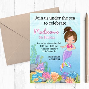 Mermaid Birthday Invitation: Under The Sea Party
