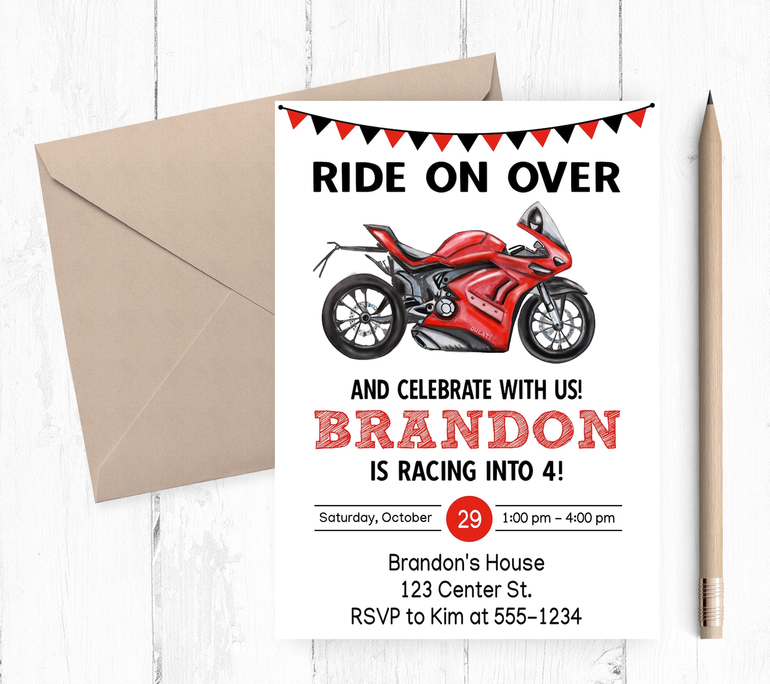 Motorcycle Invitation Motorcycle Party Motorcycle Birthday - Etsy