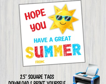 Summer Favor Tags: Last Day of School Treat )