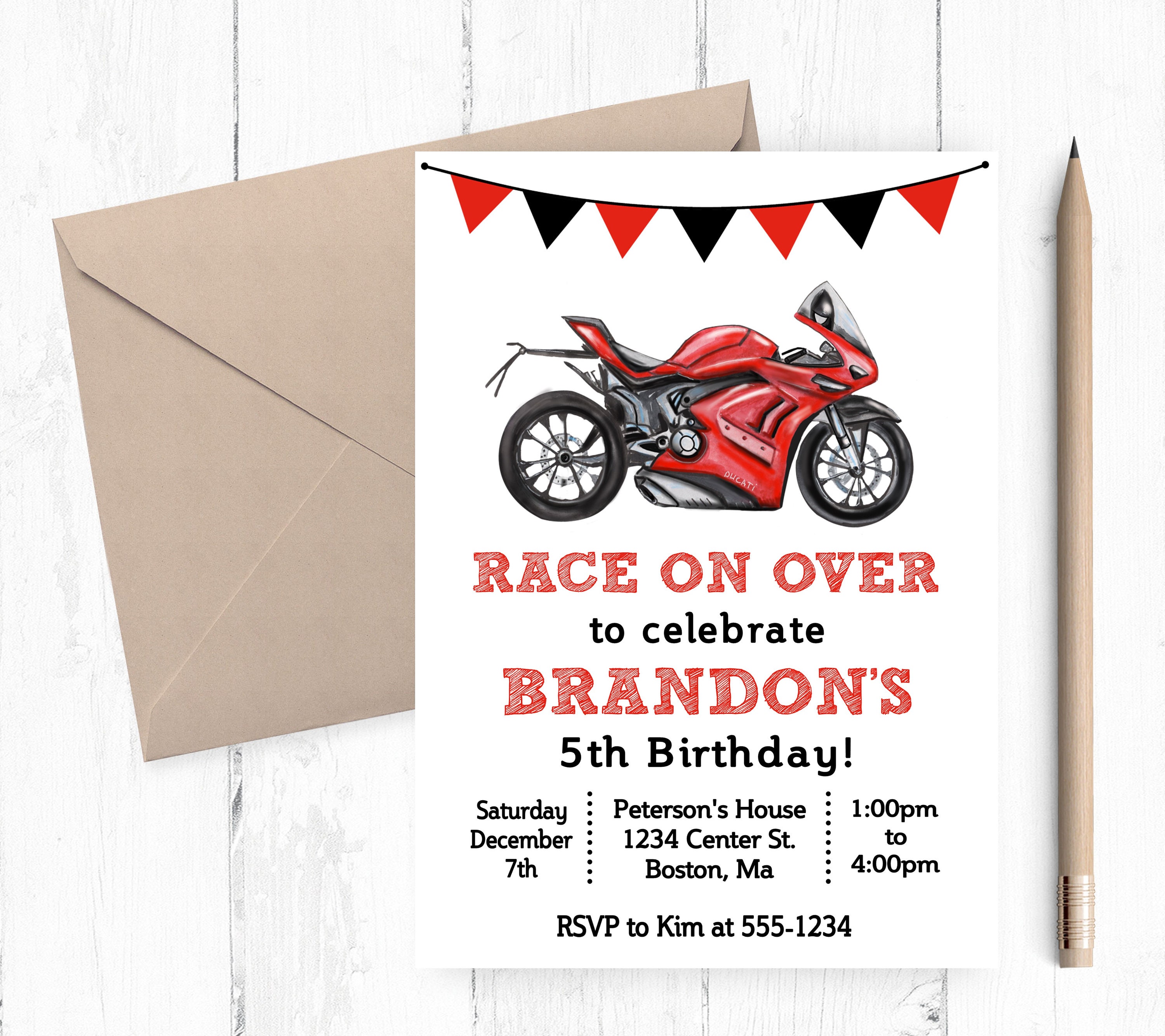 Motorcycle Invitation Motorcycle Party Motorcycle Birthday - Etsy