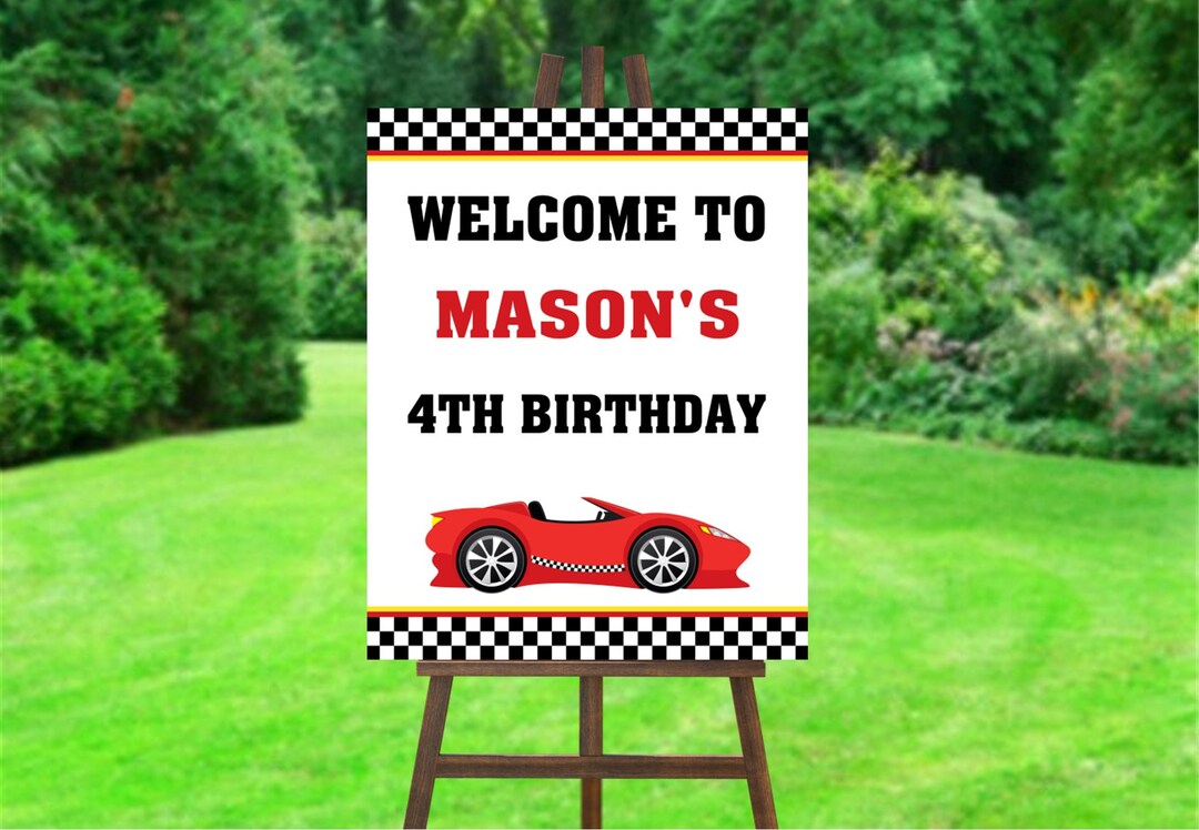 Race Car Welcome Sign, Race Car Poster, Race Car Party, Race Car ...