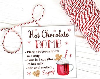 Christmas Hot Chocolate Bomb Tags