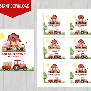 Farm Favor Tags, Farm Party, Farm Birthday,  Favor Tags