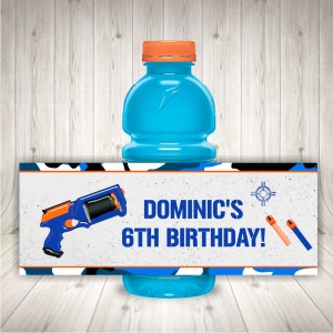 Dart Wars Gatorade Label: Birthday Party Decor