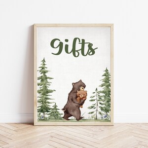 Mama Bear Baby Shower, Woodland Baby Shower, Forest Baby Shower, Bear Cub Baby Shower, Gift Sign
