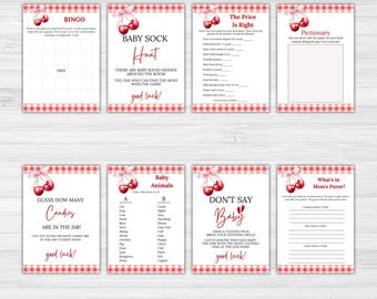 Cherry On Top Baby Shower Games Bundle: Printable Party Games