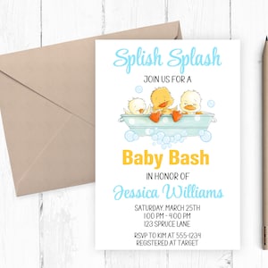 Little Duckling Baby Shower Invitation, Little Duckling Party Invite, Little Duckling Baby Shower, Duck Baby Shower
