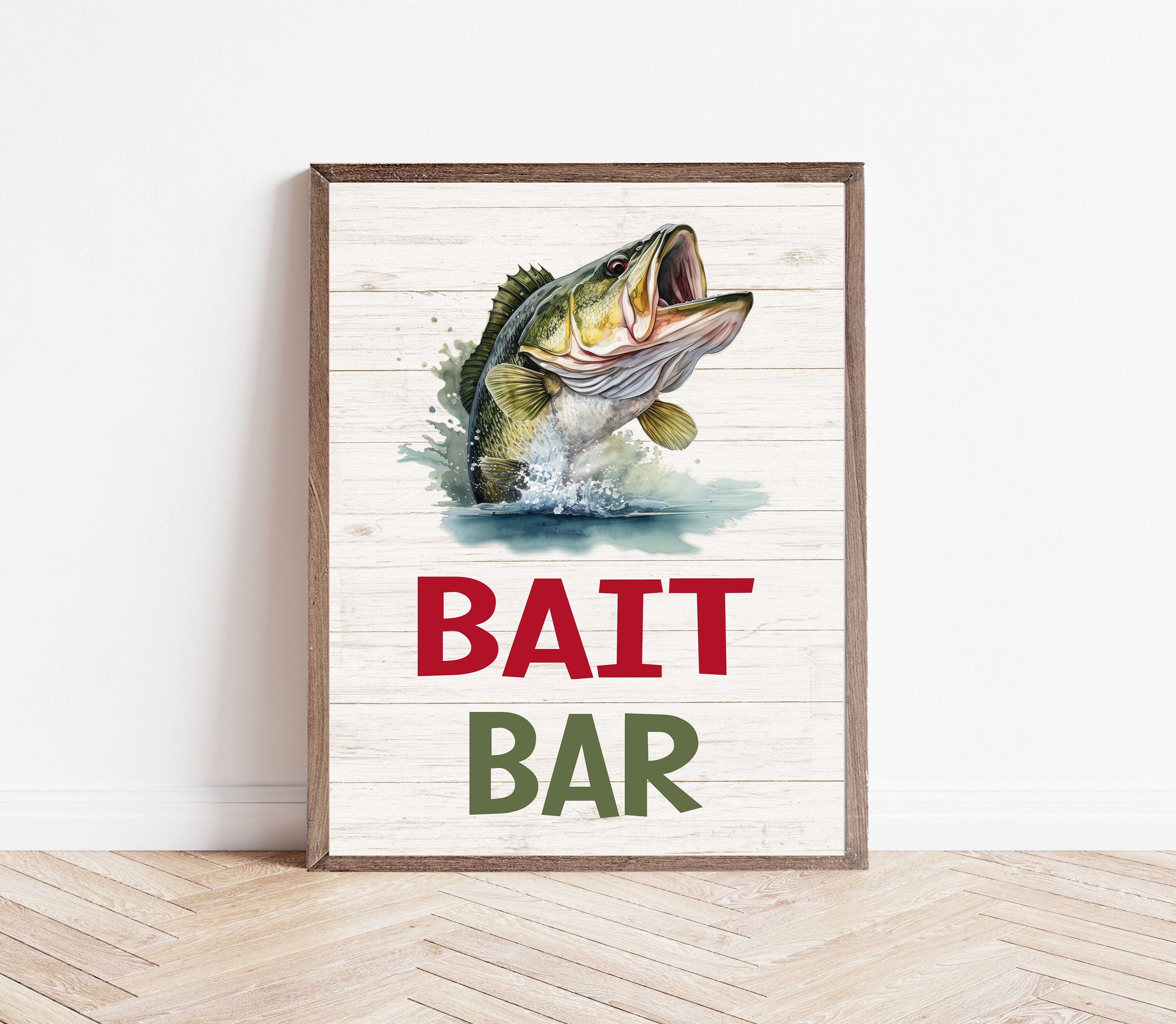 Bait Bar Sign: Fishing Party Decor