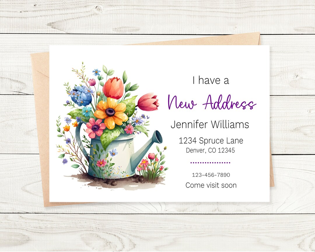 New Address Announcement Card, New Address Card, Moving Announcement