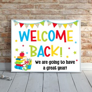 Welcome Back to School Sign: Classroom Decor Printable - Etsy