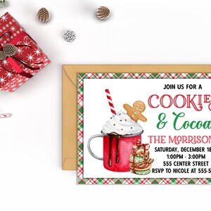 Cookies and Cocoa Christmas Party Invitations