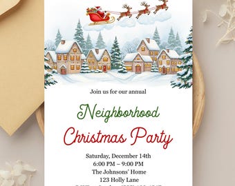 Neighborhood Christmas Party Invitations: Holiday Block Party Invite
