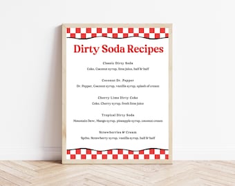 Dirty Soda Recipe Sign: Soda Bar, Ready To Pop Baby Shower