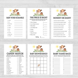 Pacchetto giochi Cow Baby Shower, Giochi Baby Shower, Stampabili di giochi Baby Shower, Cow Baby Shower, Holy Cow