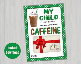 Coffee Gift Card Holder, Teacher Gift Card Holder, Teacher Gift, End of year Gift