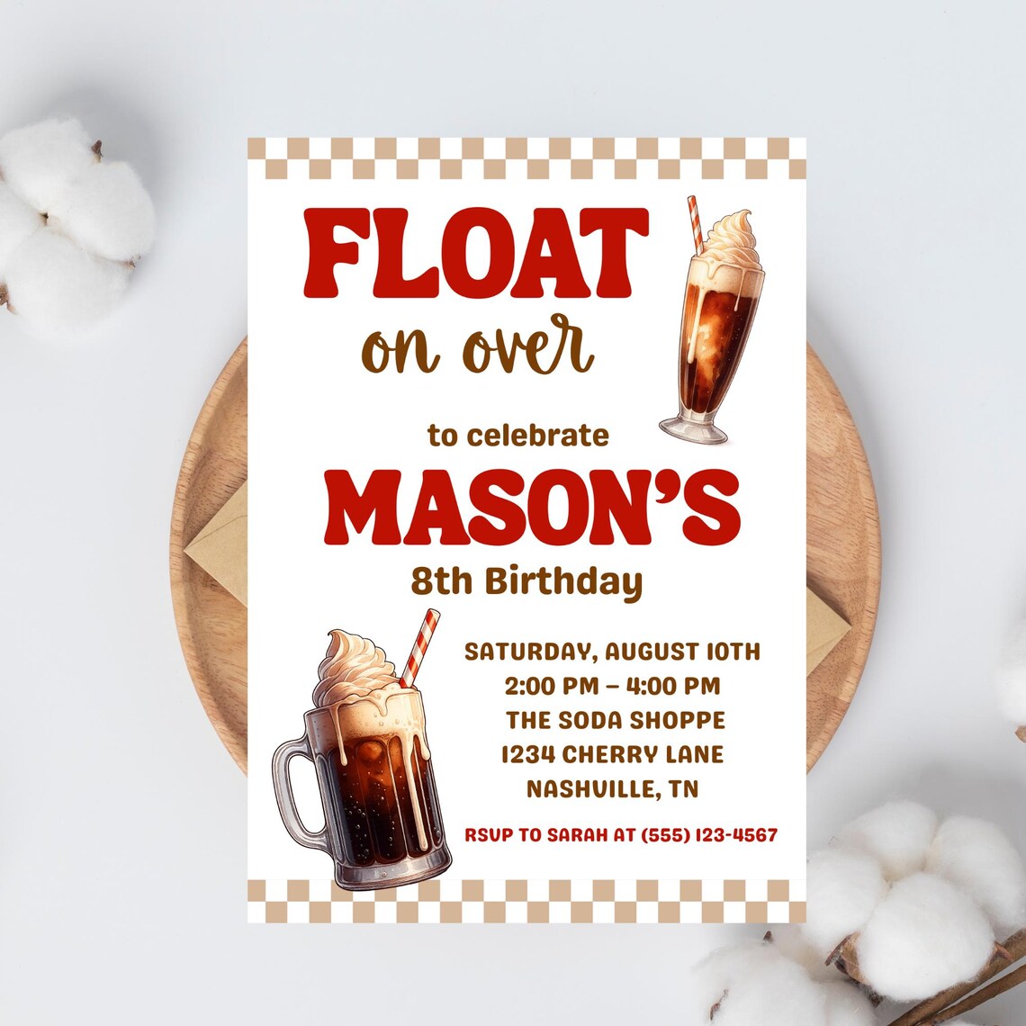 Floating Invite Root Beer Float Birthday Invitation: Ice Cream Party Invite - Etsy