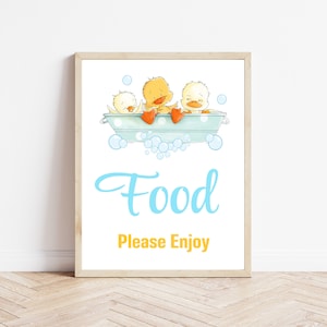 Duckling Baby Shower Food Sign: Printable Decoration