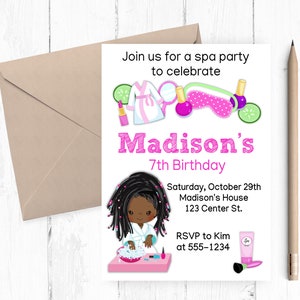 Girls Spa Birthday Party Invitation: Manicure Pedicure