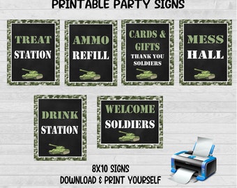 Tank Party Signs, Tank Party, Tank Birthday, Tank Birthday Party, Military Party, Military Tank, Military Birthday Party