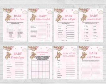 Bear Baby Shower Games: Boho Girl Game Pack