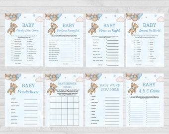 Bear Baby Shower Games: Boho Boy Bundle