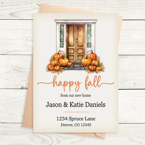 Fall Door New Address Announcement Card, New Address Card, Moving Announcement, We&#39;ve Moved Card,  Fall Door, Front Door